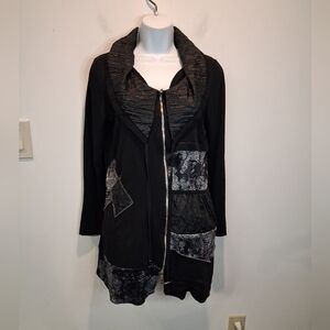 Dzhavael Size L Artsy Boho Zip Up Jacket